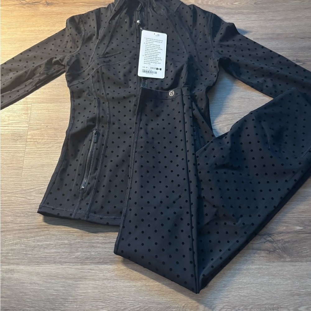 lululemon athletica Black Polka Dot Track Pants & Jacket Set